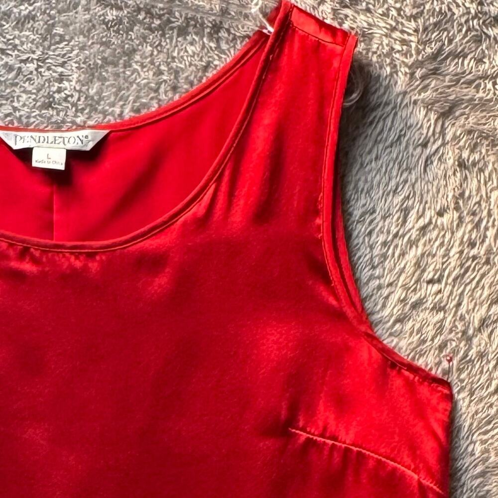 Pendleton 100% Silk Flowy Lined Scoop Neck Tank T… - image 3
